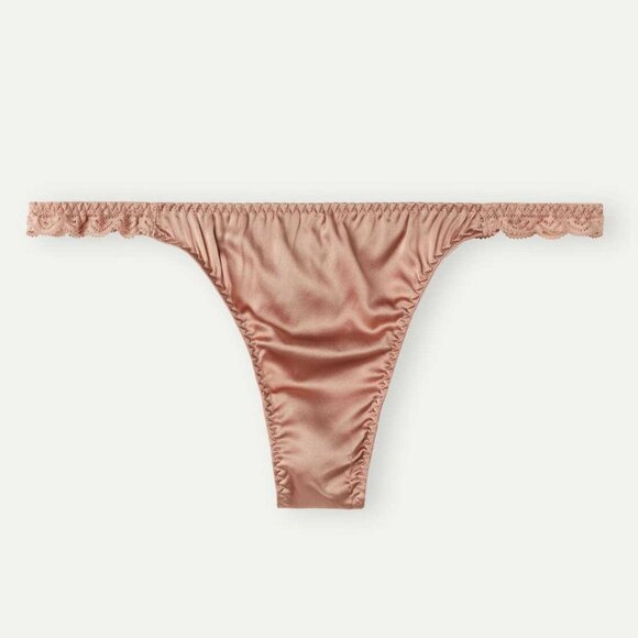 Intimissimi Silk and Lace String in Satin Pink - Picture 6 of 7